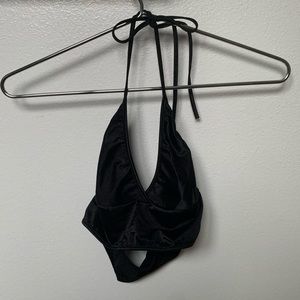 SOLD Cropped black halter top